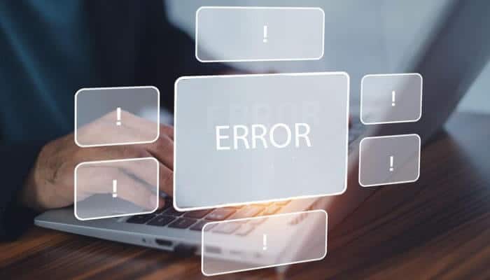 Laptop screen displaying a warning symbol and 0x0 0x0 Windows Error Code alert message