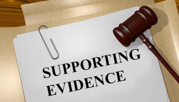 Legal File labeled Supporting Evidence with a gavel, representing the role of black box records in truck accident cases