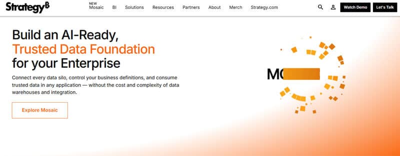 MicroStrategy - Startupeditor | Startup Editor Strategy website featuring business intelligence tools to help build AI-ready, trusted data foundations for enterprises to manage data silos and optimize decisions.